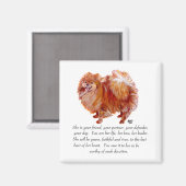Pomeranian Aandenken Vrouwelijk Magneet (Voorkant / Achterkant)
