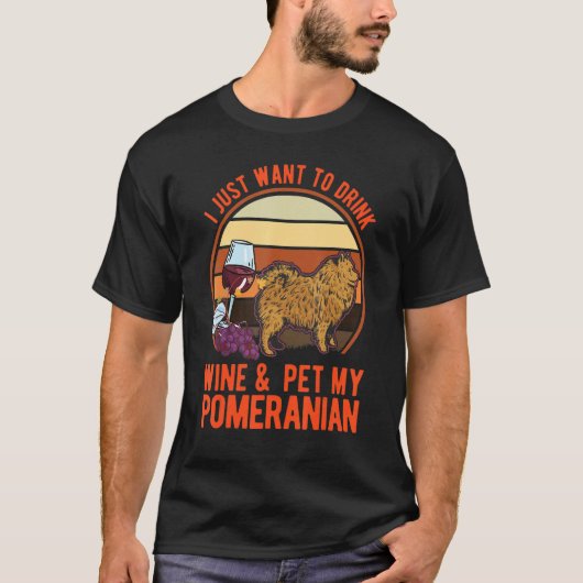 Pomeranian And Wine Pomeranian T-shirt (Voorkant)