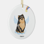 Pomeranian Angel Personalized Dog Pet Memorial Keramisch Ornament (Rechts)