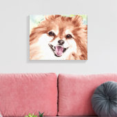 Pomeranian Aquarelprint Canvas Afdruk (Insitu (Woonkamer))