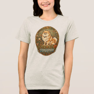 Pomeranian Art Nouveau Vintage Hond Boho Tri-Blend Shirt