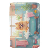 Pomeranian badtijd Fluffy badkamer decor Badmat (Voorkant Verticaal)