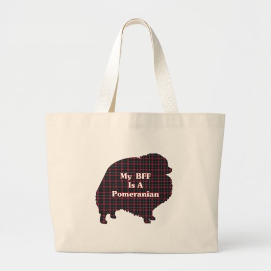 Pomeranian BFF Gifts Grote Tote Bag (Voorkant)