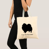 Pomeranian Black Dog Silhouette Custom Tote Bag (Voorkant (product))