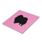 Pomeranian Black Dog Silhouette Tegeltje (Zijkant)