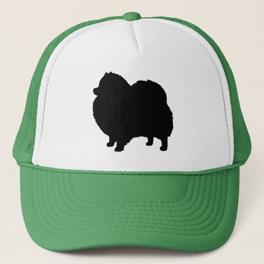 Pomeranian Black Dog Silhouette Trucker Pet (Voorkant)