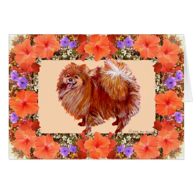 Pomeranian Bloem (Voorkant Horizontaal)