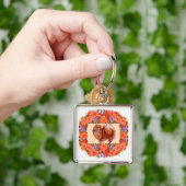 Pomeranian Bloem Sleutelhanger (Hand)