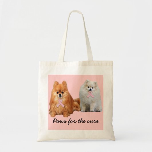 Pomeranian Breast Cancer Canvas tas (Voorkant)