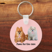 Pomeranian Breast Cancer Sleutelhanger (Voorkant)