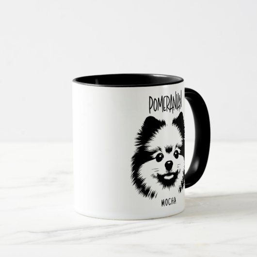 Pomeranian Breed Edgy Pop Art Custom Dog Lover Mok (Voorkant rechts)