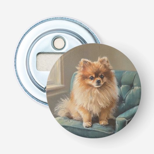 Pomeranian Button Flesopener (Voorkant)