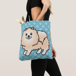 Pomeranian Cartoon-hond in Crème Kleur Vacht Tote Bag