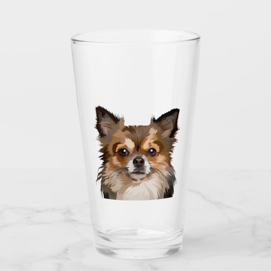Pomeranian/Chihuahua Pet Dog Animal Glass Glas (Voorkant)