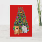 Pomeranian Christmas Kaart (Voorkant)