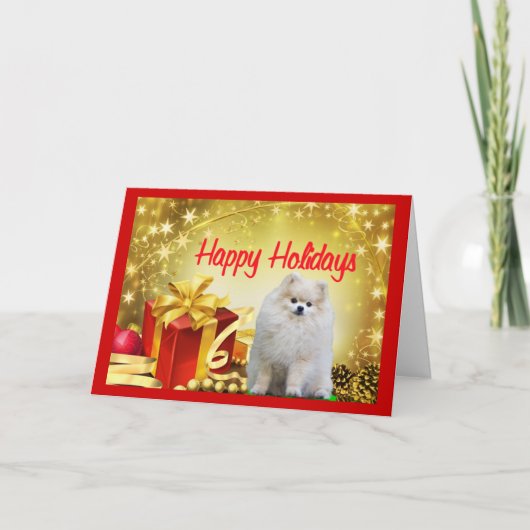Pomeranian Christmas Kaart Gift (Voorkant)