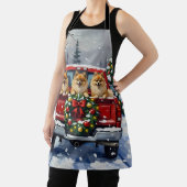 Pomeranian Christmas Red Truck Holiday Gift Schort (Insitu)