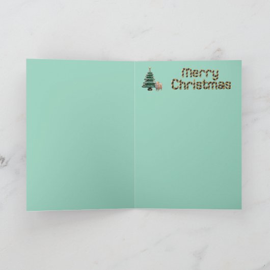 Pomeranian Christmas Tree Kaart (Binnen)