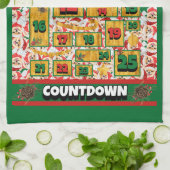 Pomeranian Countdown Kerstmis Adventkalender Hond Theedoek (Gevouwen)