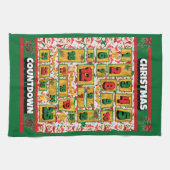 Pomeranian Countdown Kerstmis Adventkalender Hond Theedoek (Horizontaal)