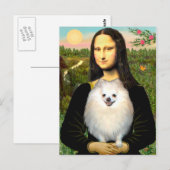 Pomeranian (crème) - Mona Lisa Briefkaart (Voorkant / Achterkant)
