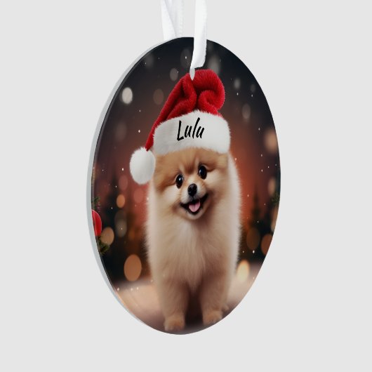 Pomeranian Custom Christmas Ornament (voorkant)