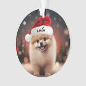 Pomeranian Custom Christmas Ornament (voorkant)