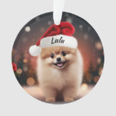 Pomeranian Custom Christmas Ornament (voorkant)