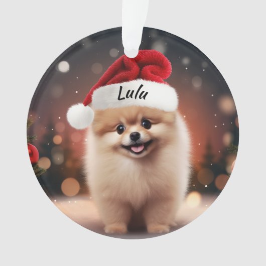 Pomeranian Custom Christmas Ornament (voorkant)
