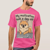 Pomeranian design on the keyboard t-shirt (Voorkant)