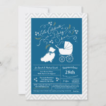 Pomeranian Dog Baby shower Blue Boy