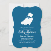 Pomeranian Dog Baby shower Blue Boy Kaart (Voorkant)