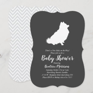 Pomeranian Dog Baby shower Gender Neutral Kaart