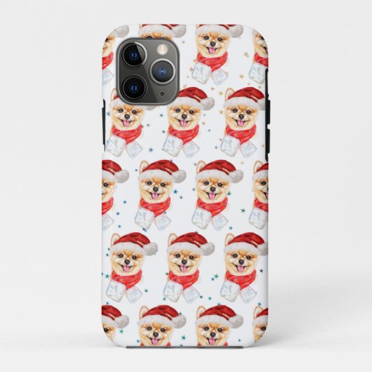 Pomeranian Dog Breed Christmas Stars Case-Mate iPhone Case (Achterkant)