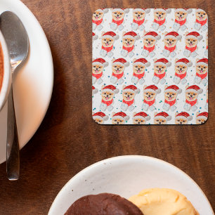 Pomeranian Dog Breed Christmas Stars Kartonnen Onderzetters