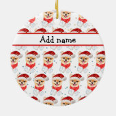 Pomeranian Dog Breed Christmas Stars Keramisch Ornament (Achterkant)