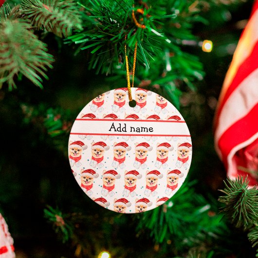 Pomeranian Dog Breed Christmas Stars Keramisch Ornament