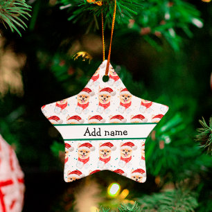 Pomeranian Dog Breed Christmas Stars Keramisch Ornament