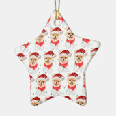 Pomeranian Dog Breed Christmas Stars Keramisch Ornament (Links)