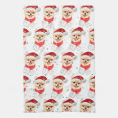 Pomeranian Dog Breed Christmas Stars Theedoek (Verticaal)