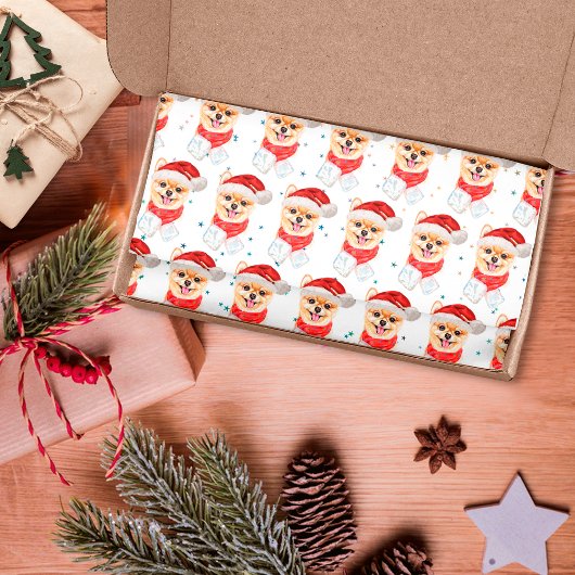 Pomeranian Dog Breed Christmas Stars Tissuepapier