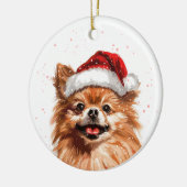 Pomeranian Dog Christmas Personalized Keramisch Ornament (Links)