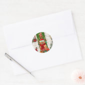 Pomeranian Dog Christmas Sierkussen Ronde Sticker (Envelop)