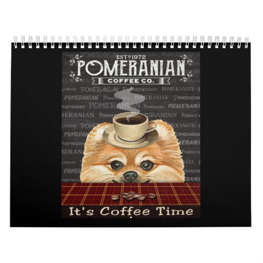 Pomeranian Dog Coffee Kalender (Hoes)