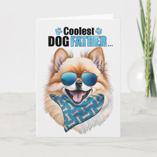 Pomeranian Dog Coolest Dad Vaderdag Feestdagen Kaart