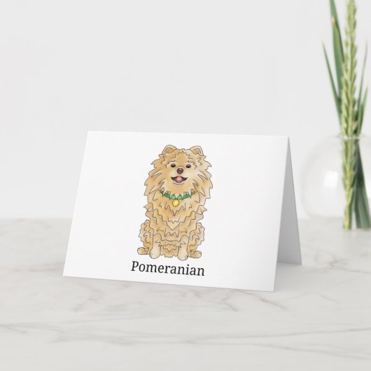 Pomeranian Dog | Feestdagen Kaart (Voorkant)