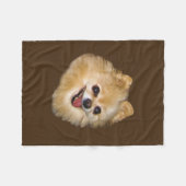Pomeranian Dog  Fleece Deken (Voorkant (Horizontaal))