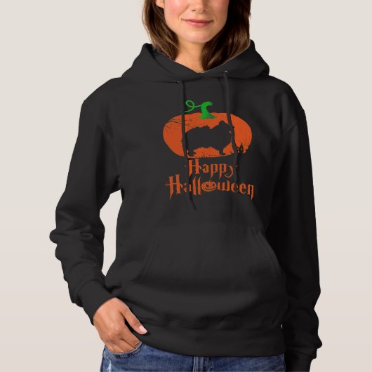 Pomeranian Dog Halloween Hoodie (Voorkant)