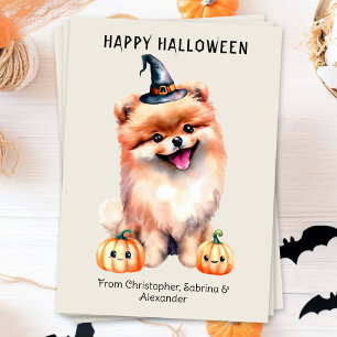 Pomeranian Dog Happy Halloween Feestdagenkaart