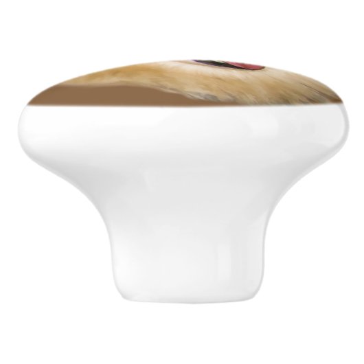 Pomeranian Dog  Keramische Knop (Zijkant)